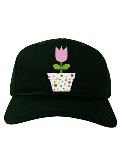 Easter Tulip Design - Pink Adult Dark Baseball Cap Hat by TooLoud-Baseball Cap-TooLoud-Hunter-Green-One Size-Davson Sales