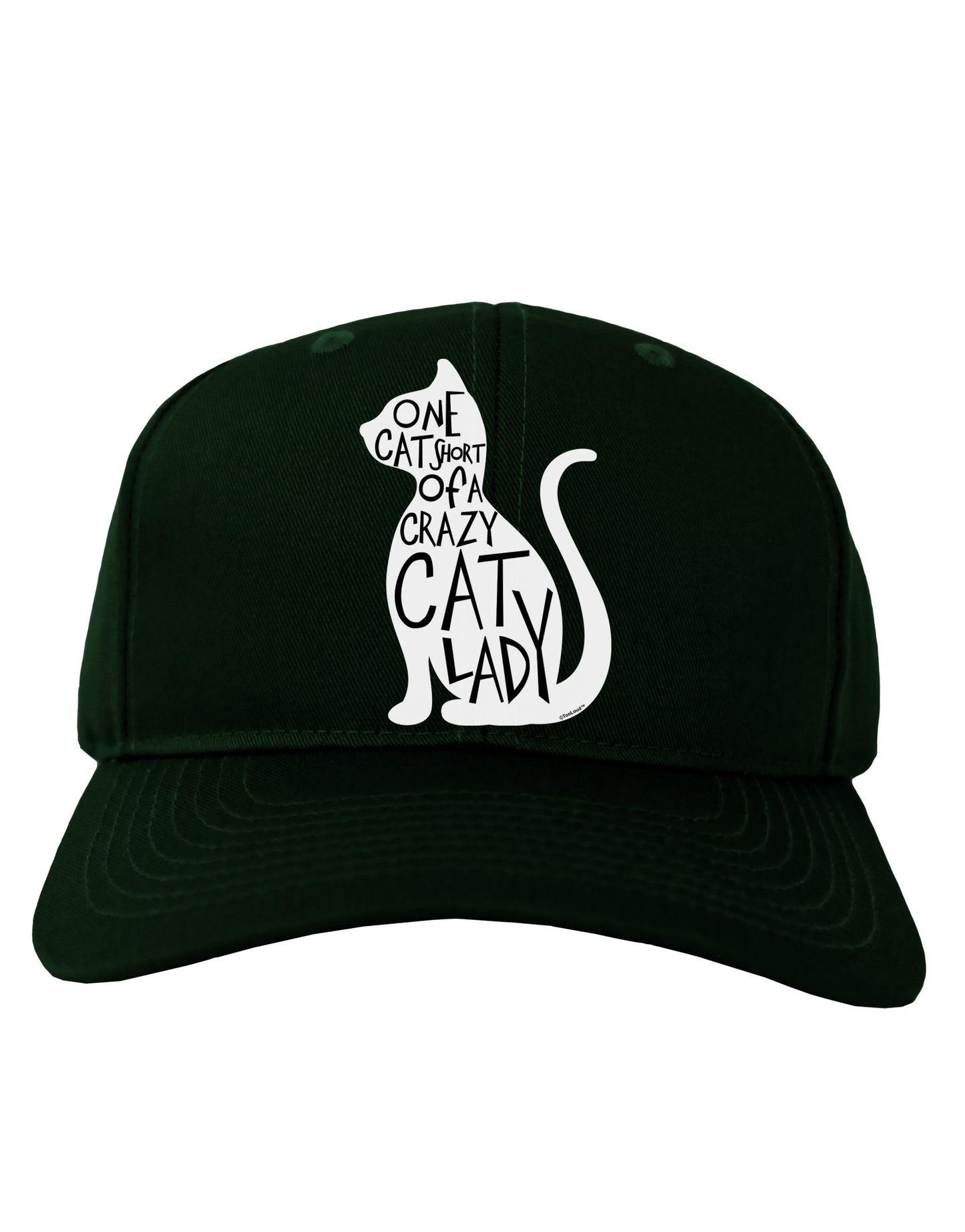 One Cat Short Of A Crazy Cat Lady Adult Dark Baseball Cap Hat-Baseball Cap-TooLoud-Hunter-Green-One Size-Davson Sales