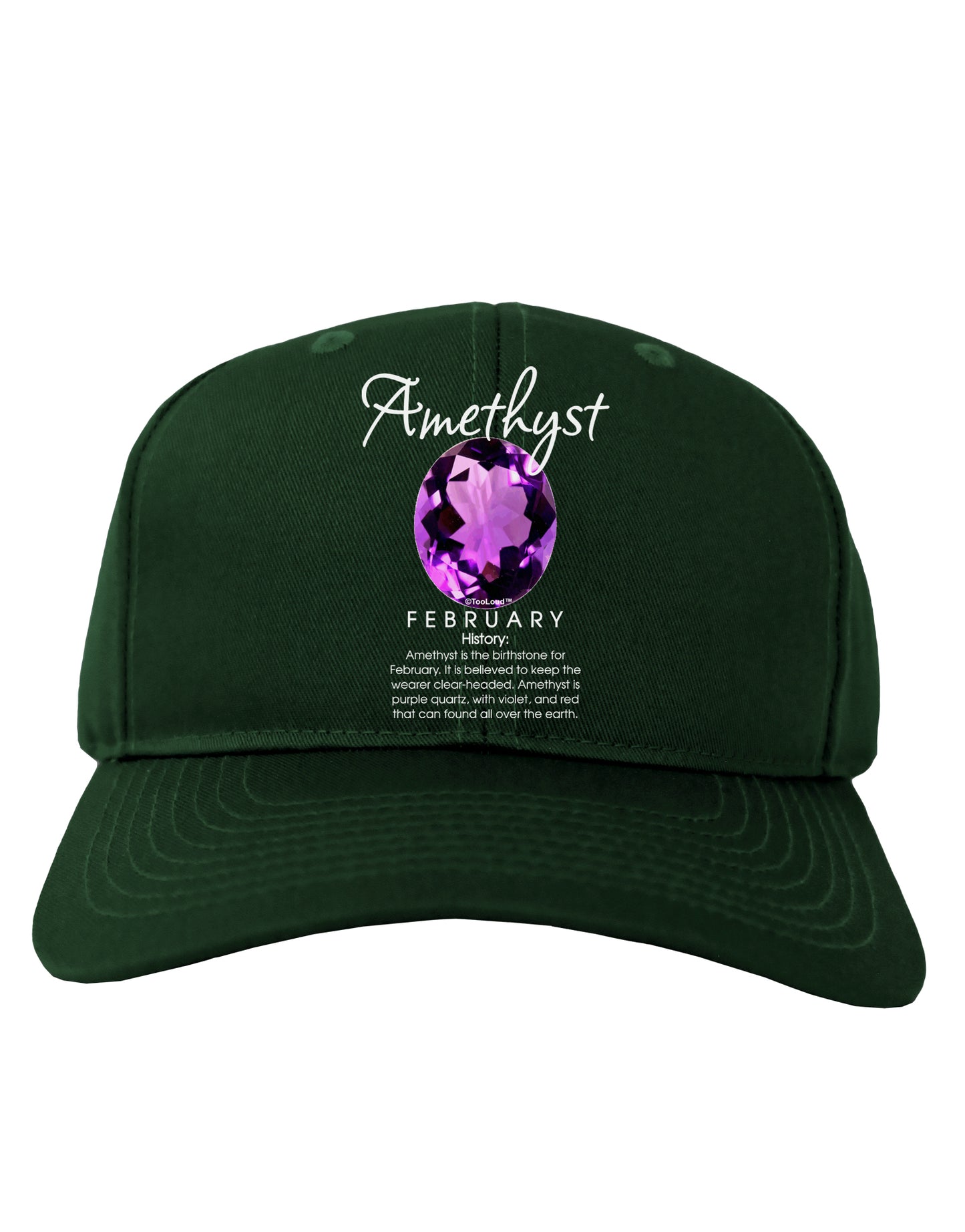 Birthstone Amethyst Dark Adult Dark Baseball Cap Hat-Baseball Cap-TooLoud-Hunter-Green-One Size-Davson Sales