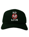 No Love Symbol with Text Adult Dark Baseball Cap Hat