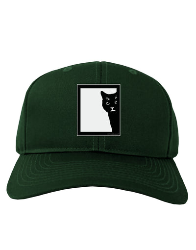Cat Peeking Adult Dark Baseball Cap Hat by TooLoud-Baseball Cap-TooLoud-Hunter-Green-One Size-Davson Sales