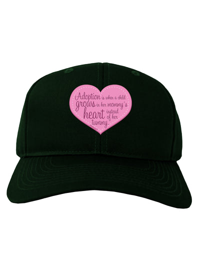 Adoption is When - Mom and Daughter Quote Adult Dark Baseball Cap Hat by TooLoud-Baseball Cap-TooLoud-Hunter-Green-One Size-Davson Sales