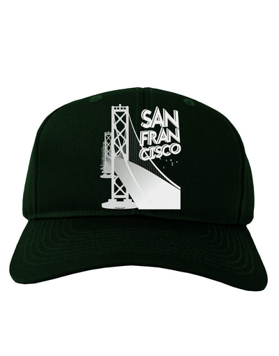 San Francisco Text Bay Bridge Adult Dark Baseball Cap Hat-Baseball Cap-TooLoud-Hunter-Green-One Size-Davson Sales