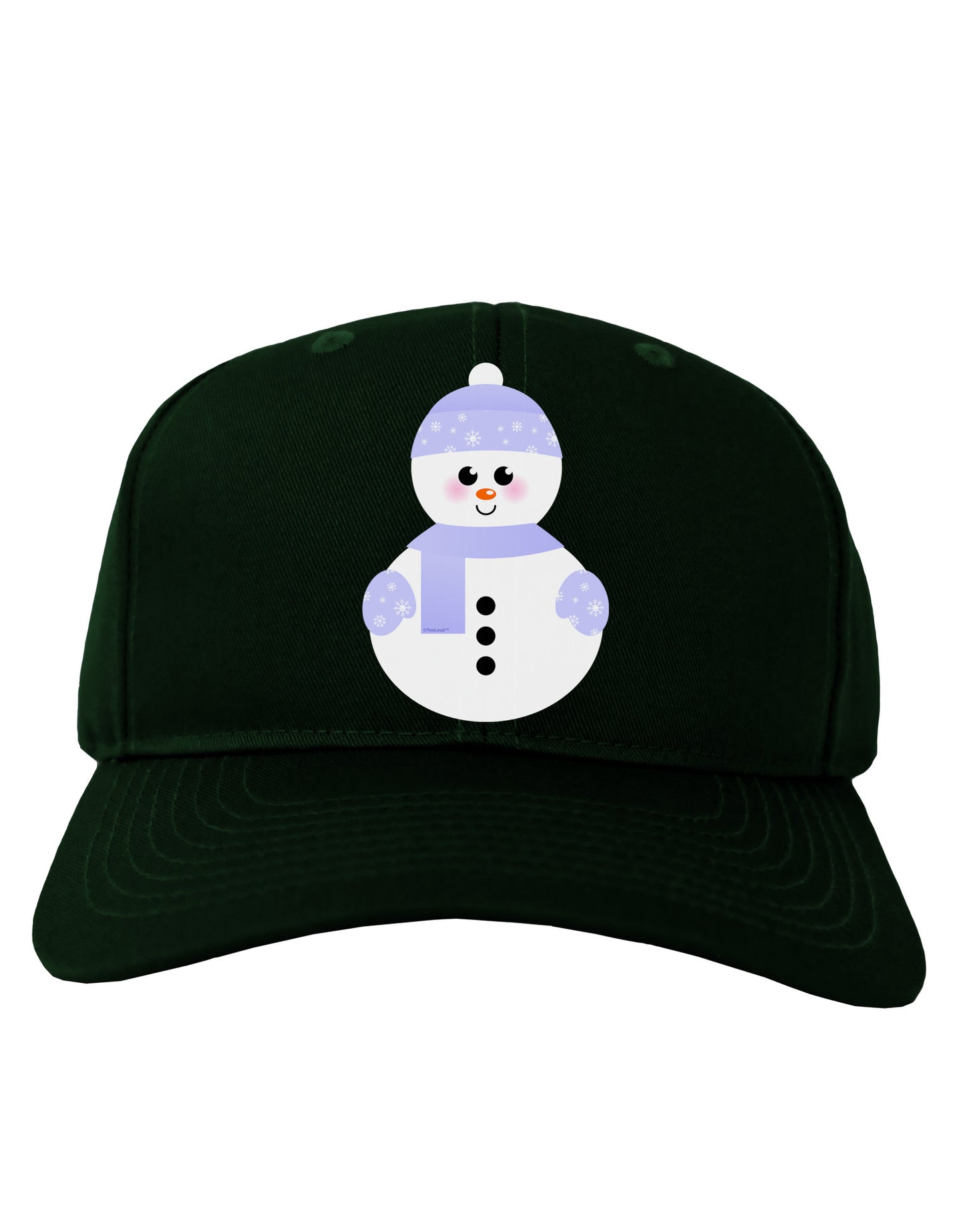 Cute Snowman With Hat and Scarf Christmas Adult Dark Baseball Cap Hat-Baseball Cap-TooLoud-Hunter-Green-One Size-Davson Sales