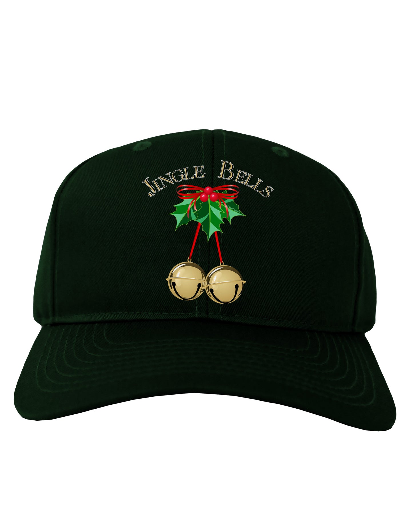 Jingle Bells Adult Dark Baseball Cap Hat by-Baseball Cap-TooLoud-Hunter-Green-One Size-Davson Sales