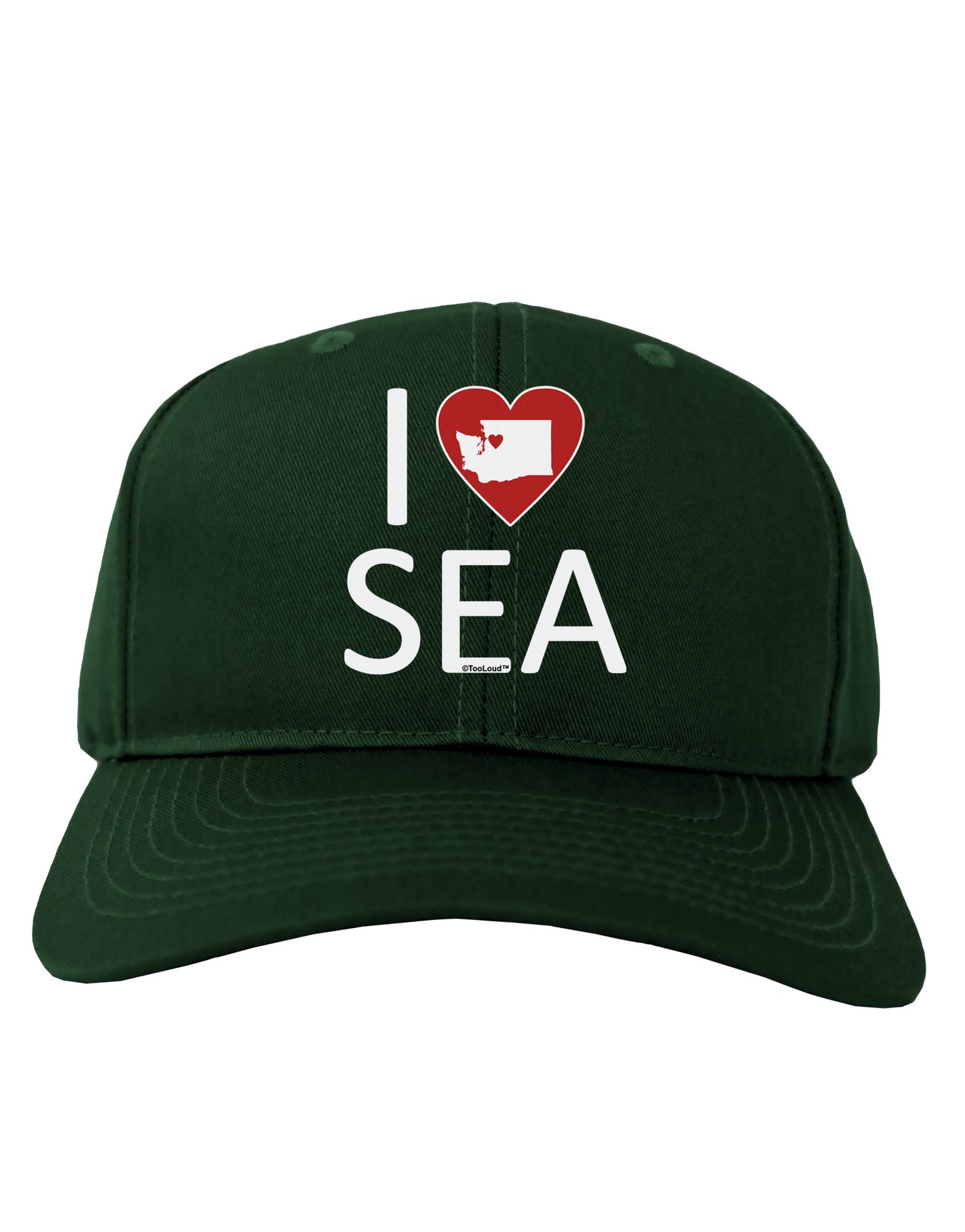 I Heart Seattle Adult Dark Baseball Cap Hat-Baseball Cap-TooLoud-Hunter-Green-One Size-Davson Sales