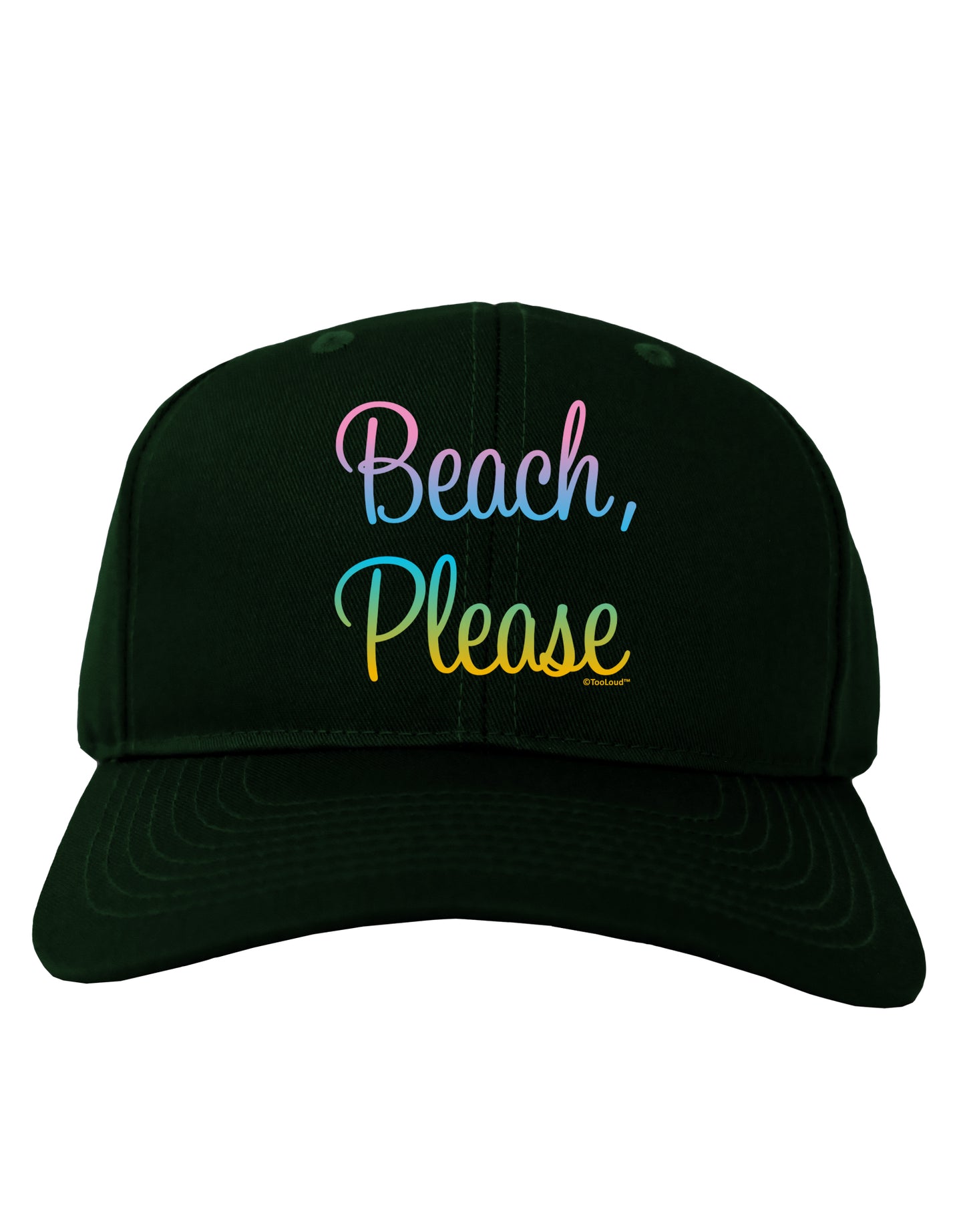 Beach Please - Summer Colors Adult Dark Baseball Cap Hat-Baseball Cap-TooLoud-Hunter-Green-One Size-Davson Sales