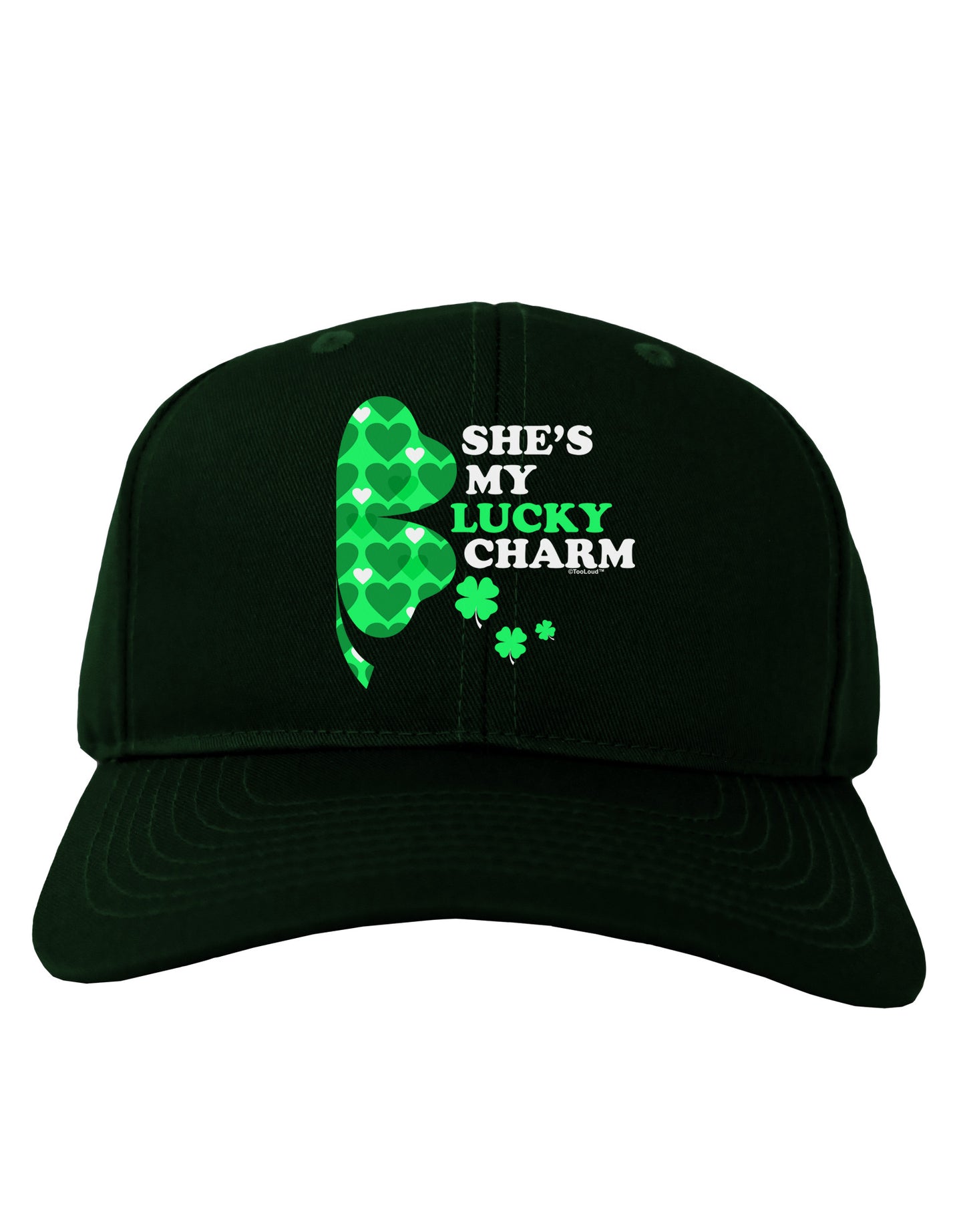 She's My Lucky Charm - Right Adult Dark Baseball Cap Hat-Baseball Cap-TooLoud-Hunter-Green-One Size-Davson Sales
