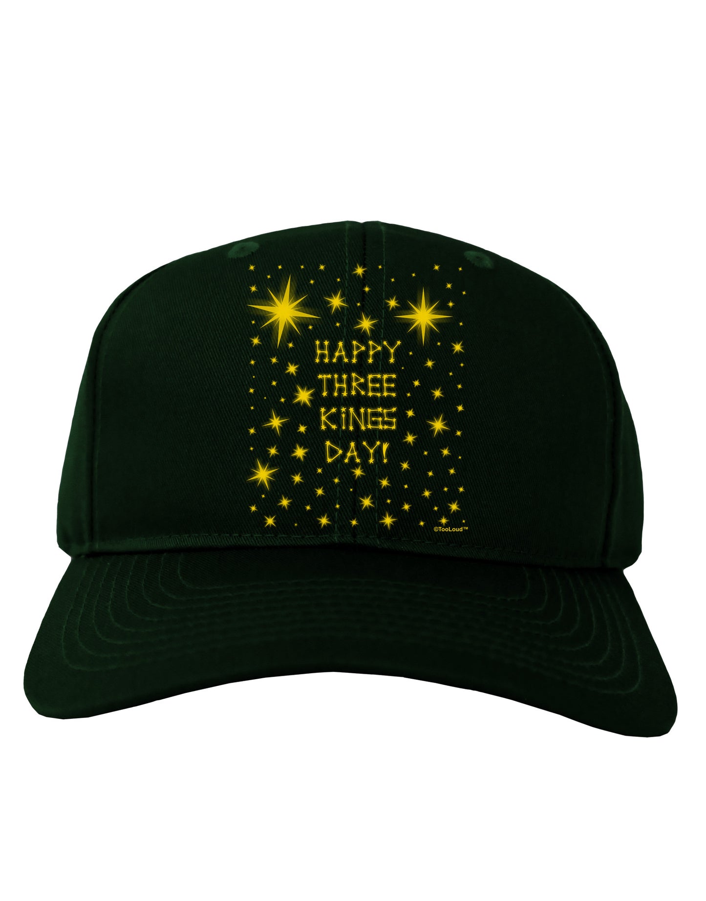 Happy Three Kings Day - Shining Stars Adult Dark Baseball Cap Hat by TooLoud-Baseball Cap-TooLoud-Hunter-Green-One Size-Davson Sales