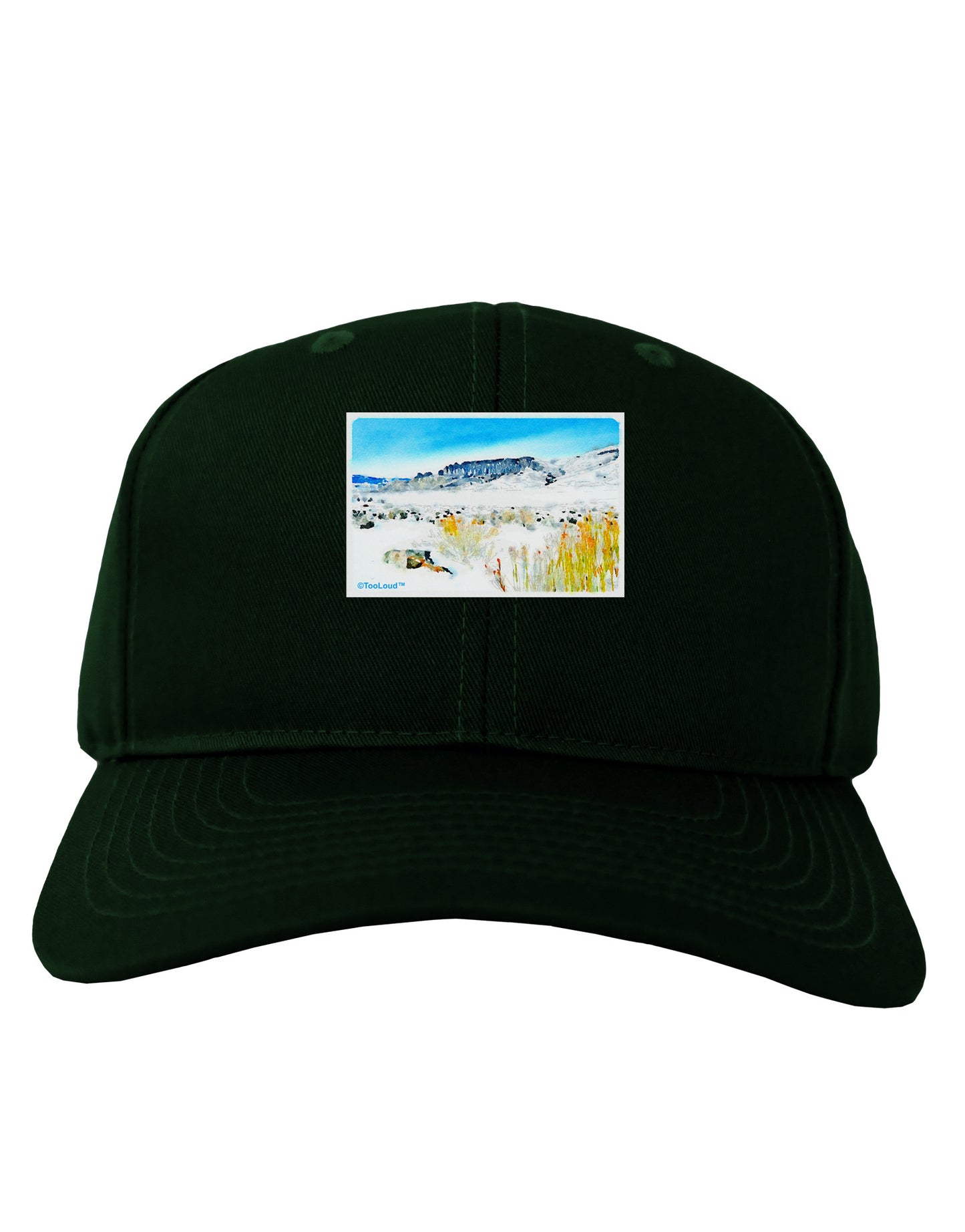 CO Snow Scene Watercolor Adult Dark Baseball Cap Hat-Baseball Cap-TooLoud-Hunter-Green-One Size-Davson Sales