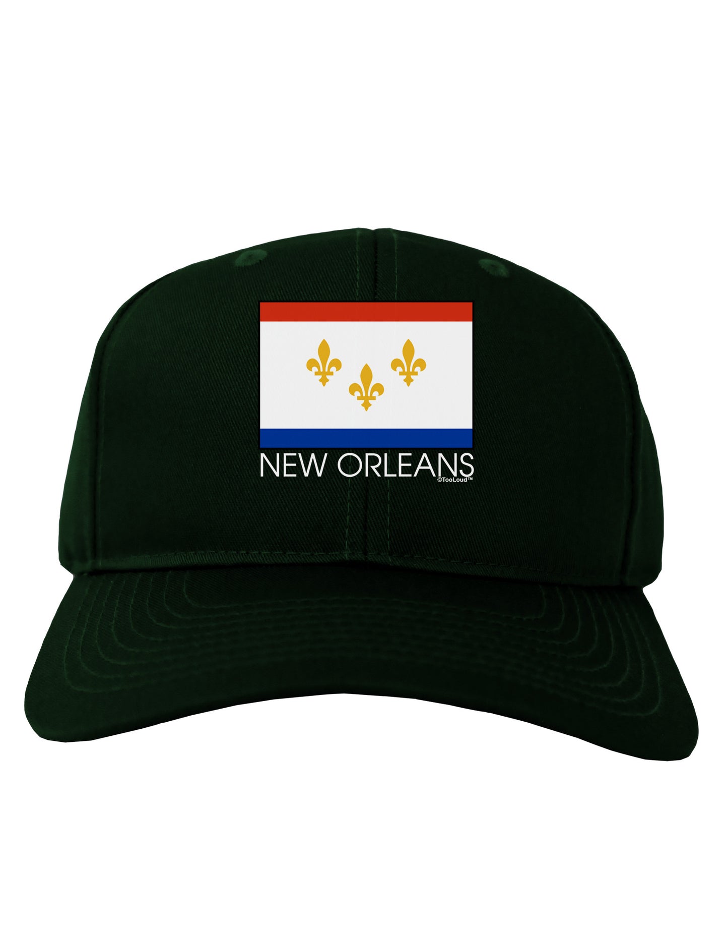 New Orleans Louisiana Flag Text Adult Dark Baseball Cap Hat-Baseball Cap-TooLoud-Hunter-Green-One Size-Davson Sales