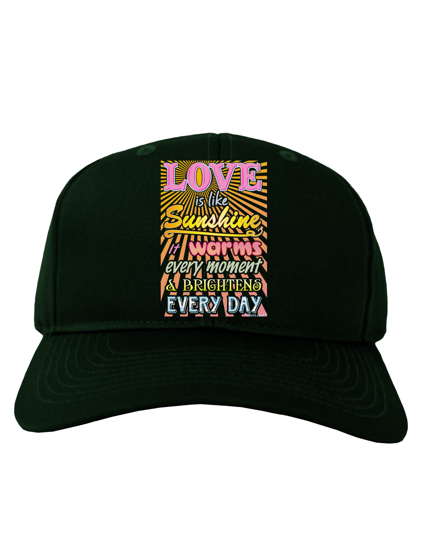 Love is like Sunshine - Sunburst Adult Dark Baseball Cap Hat-Baseball Cap-TooLoud-Hunter-Green-One Size-Davson Sales