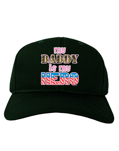 My Daddy is My Hero - Armed Forces - Pink Adult Dark Baseball Cap Hat by TooLoud-Baseball Cap-TooLoud-Hunter-Green-One Size-Davson Sales