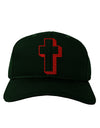 Simple Cross Design Glitter - Red Adult Dark Baseball Cap Hat by TooLoud-Baseball Cap-TooLoud-Hunter-Green-One Size-Davson Sales