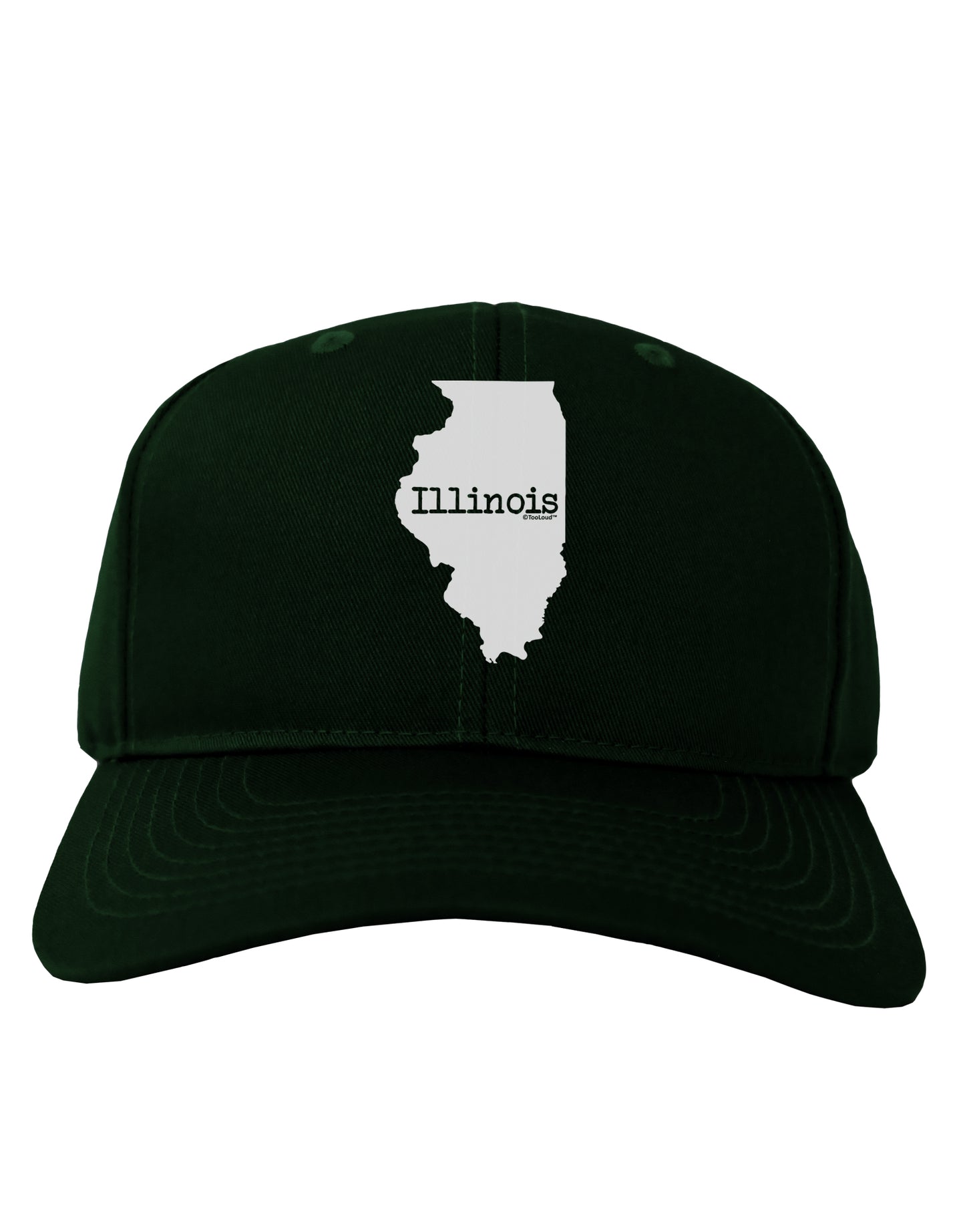 Illinois - United States Shape Adult Dark Baseball Cap Hat by TooLoud-Baseball Cap-TooLoud-Hunter-Green-One Size-Davson Sales