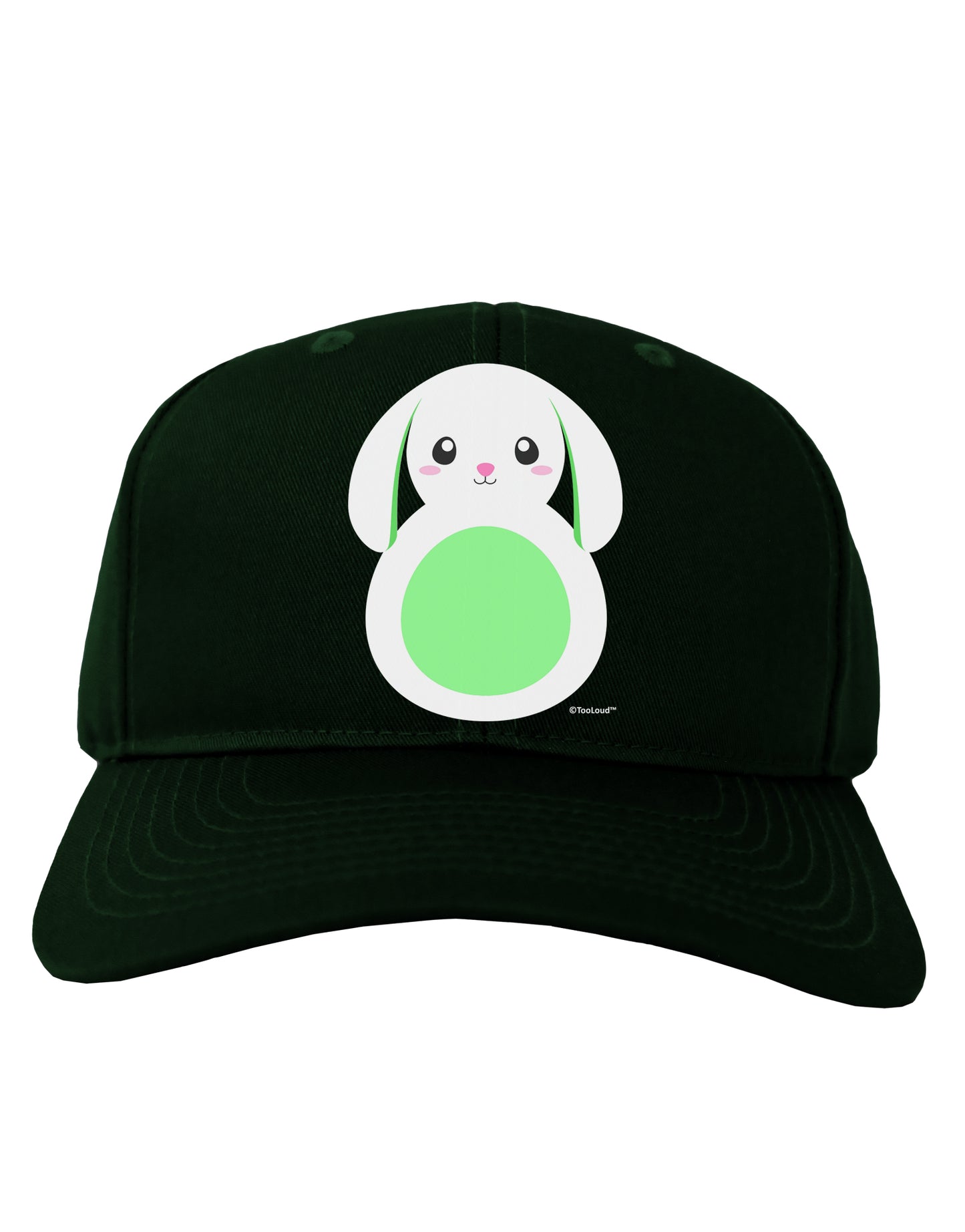 Cute Bunny with Floppy Ears - Green Adult Dark Baseball Cap Hat by TooLoud-Baseball Cap-TooLoud-Hunter-Green-One Size-Davson Sales