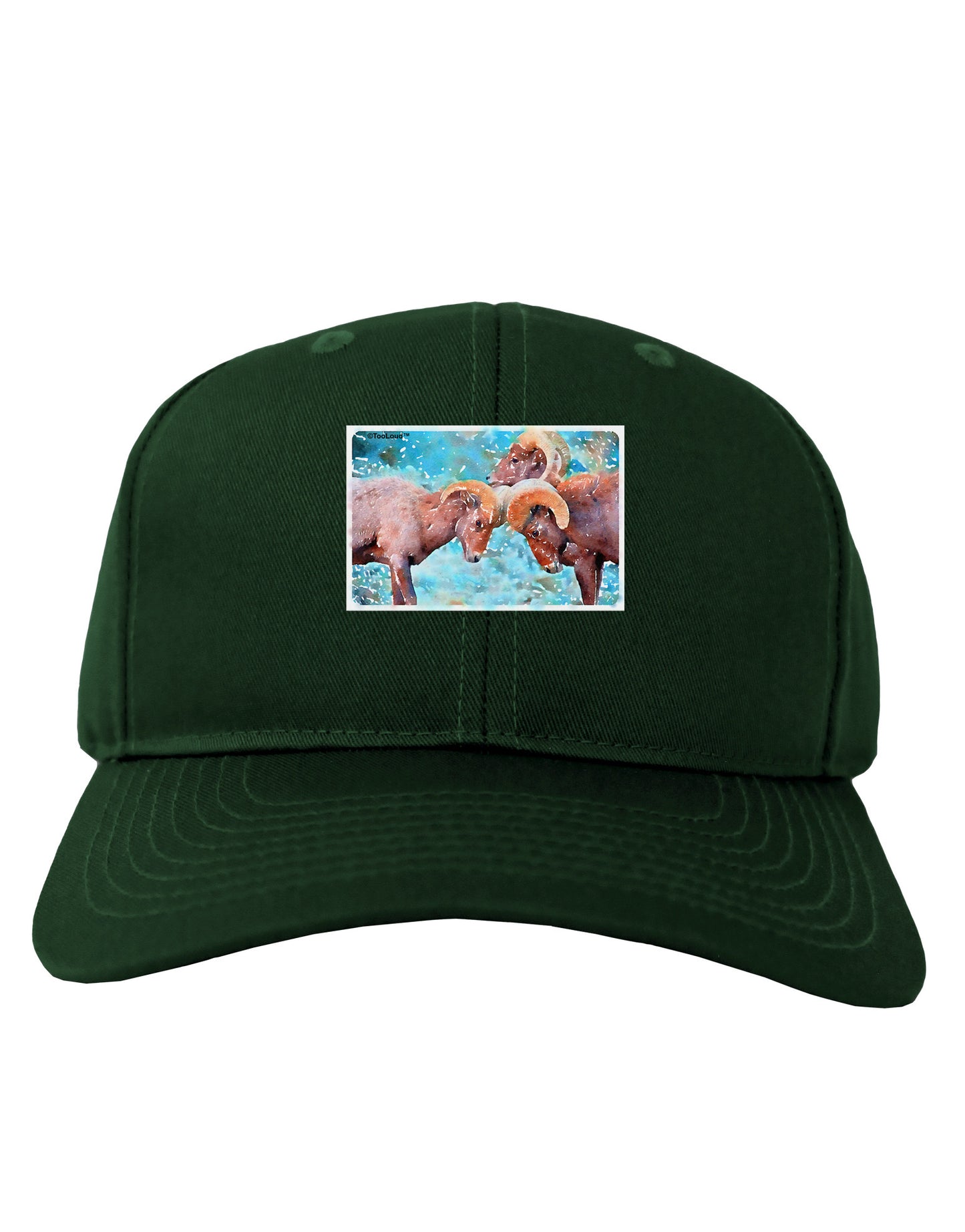 CO Bighorn Head Butt Watercolor Adult Dark Baseball Cap Hat-Baseball Cap-TooLoud-Hunter-Green-One Size-Davson Sales