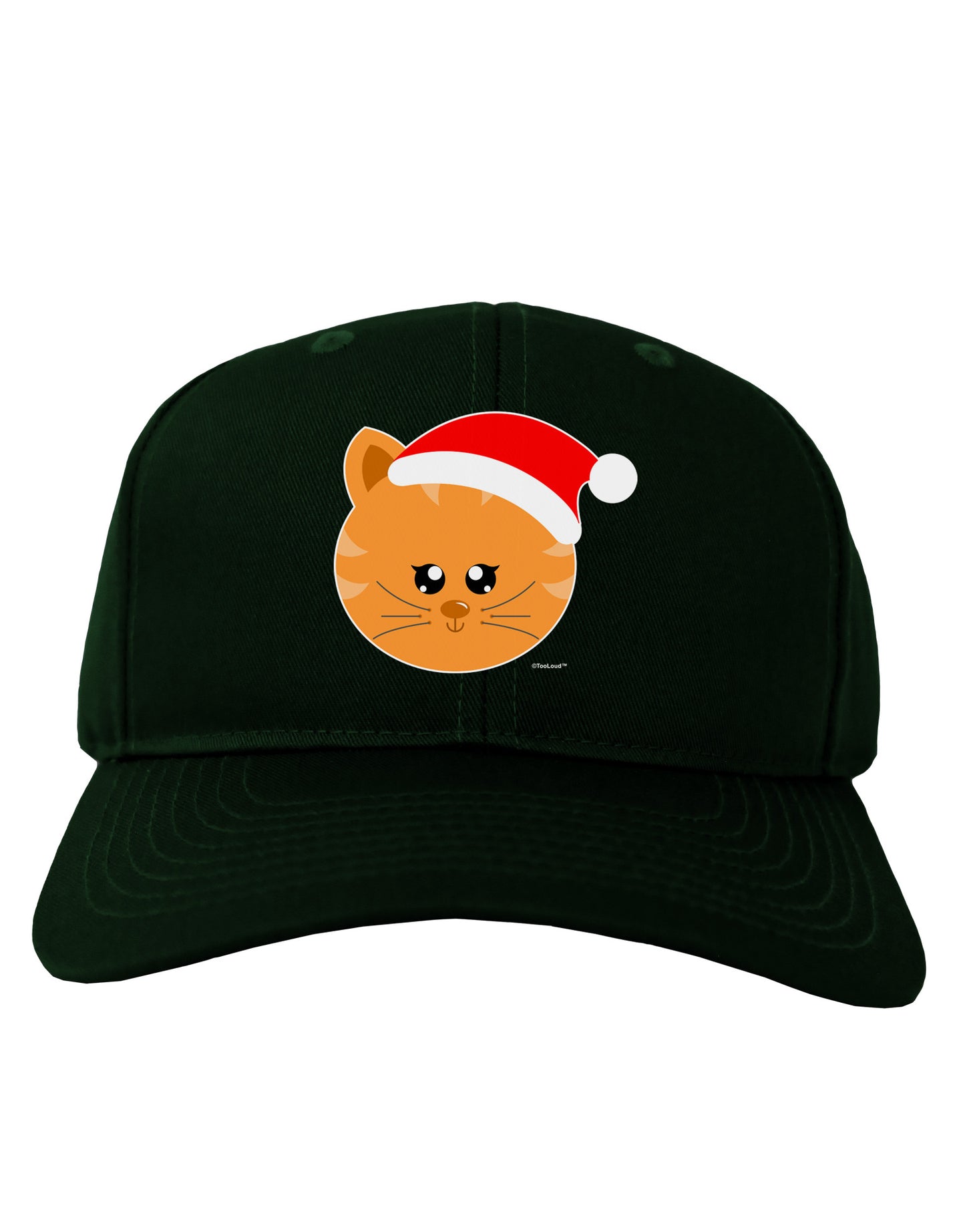 Cute Christmas Cat Santa Hat Adult Dark Baseball Cap Hat-Baseball Cap-TooLoud-Hunter-Green-One Size-Davson Sales