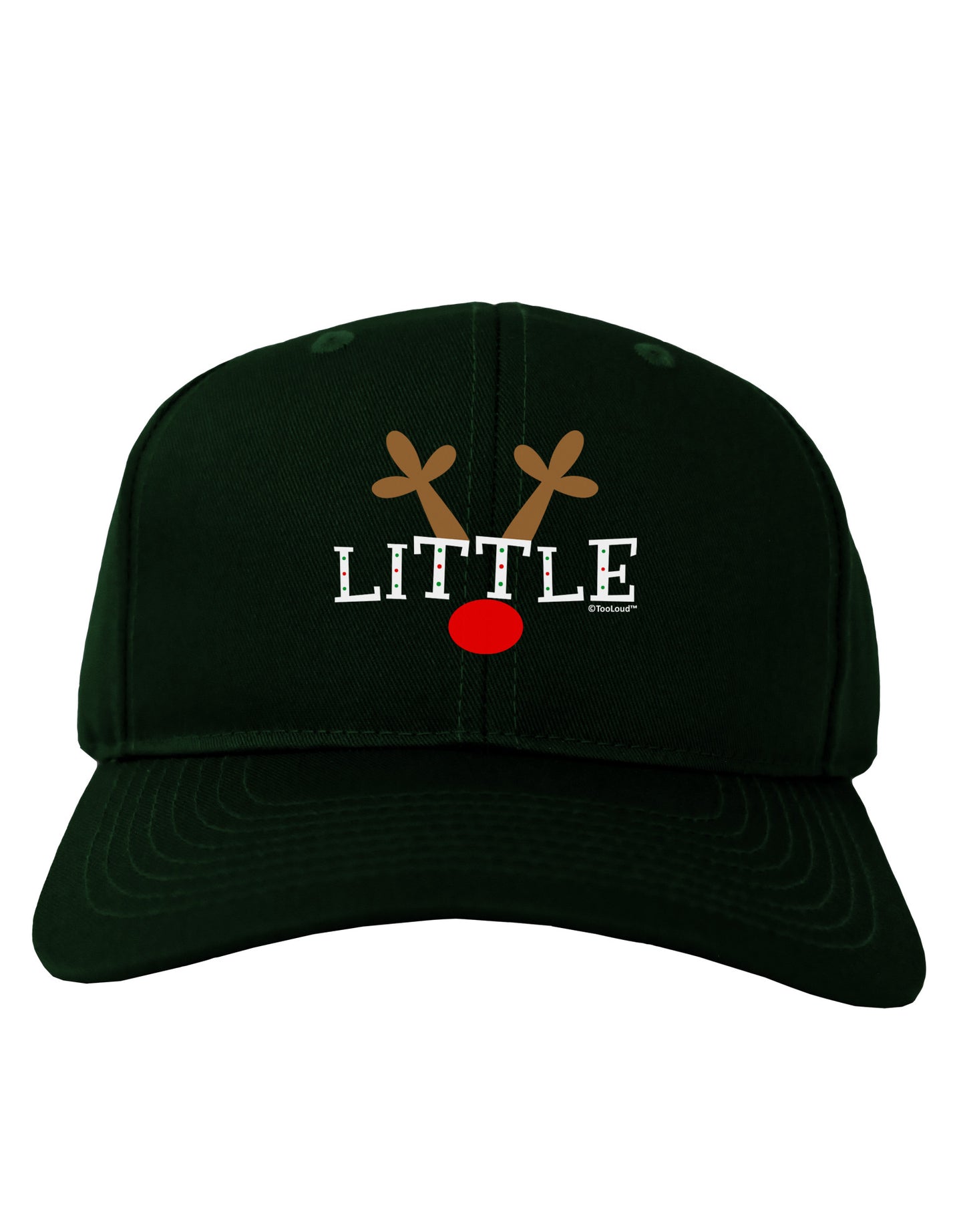 Matching Family Christmas Design - Reindeer - Little Adult Dark Baseball Cap Hat by TooLoud-Baseball Cap-TooLoud-Hunter-Green-One Size-Davson Sales