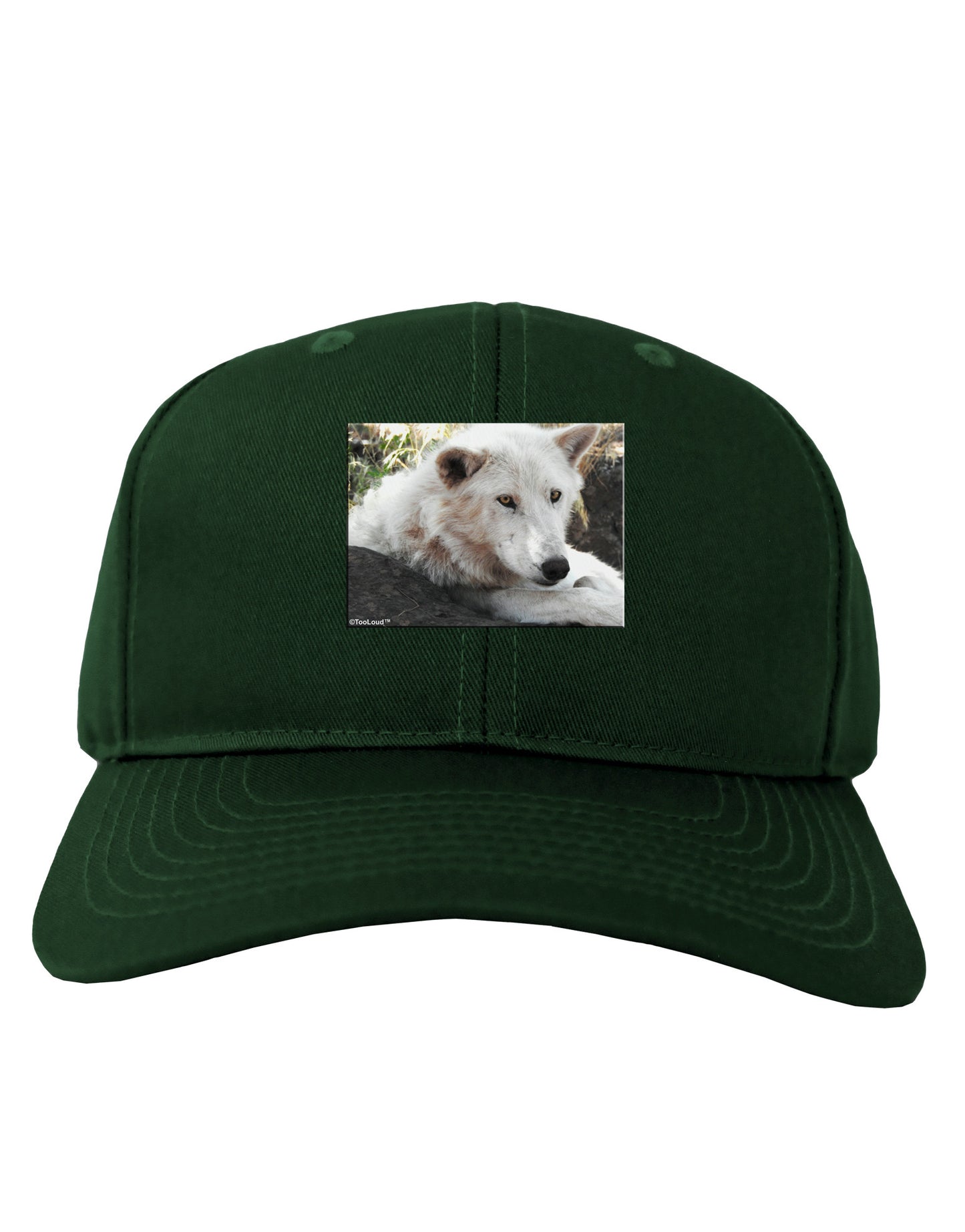 Laying White Wolf Adult Dark Baseball Cap Hat-Baseball Cap-TooLoud-Hunter-Green-One Size-Davson Sales