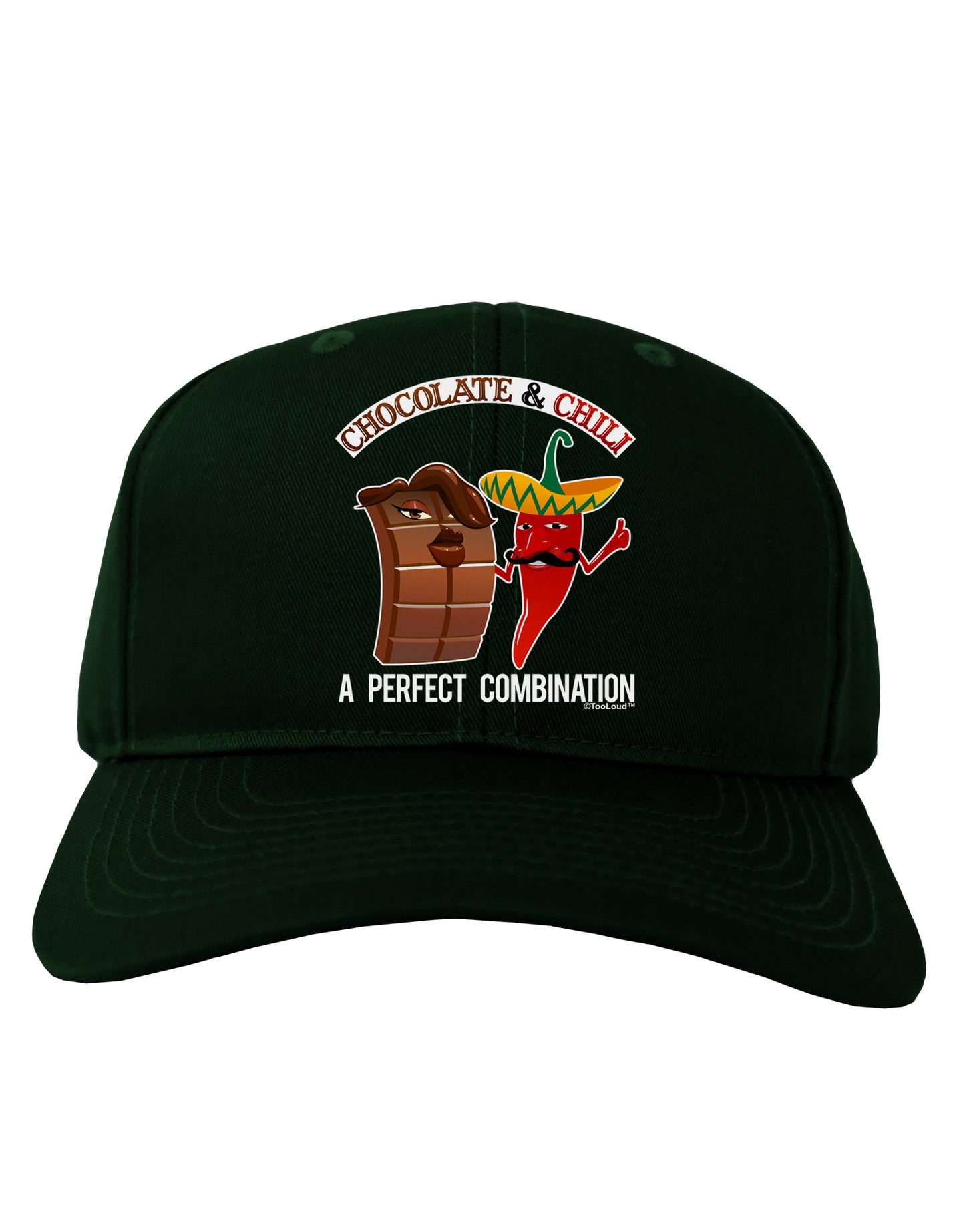 Chiles and Chocolate Adult Dark Baseball Cap Hat-Baseball Cap-TooLoud-Hunter-Green-One Size-Davson Sales