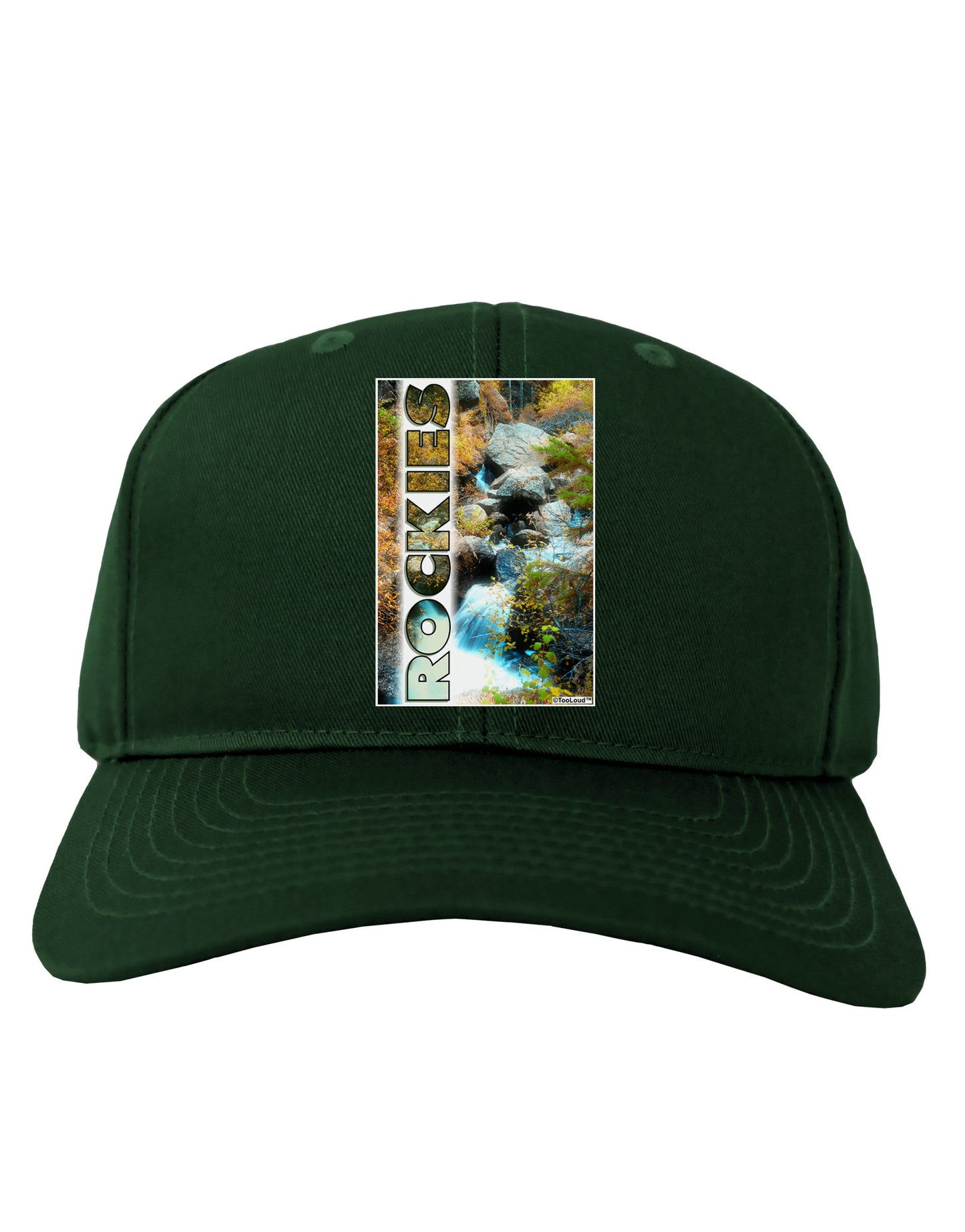 Rockies Waterfall with Text Adult Dark Baseball Cap Hat-Baseball Cap-TooLoud-Hunter-Green-One Size-Davson Sales