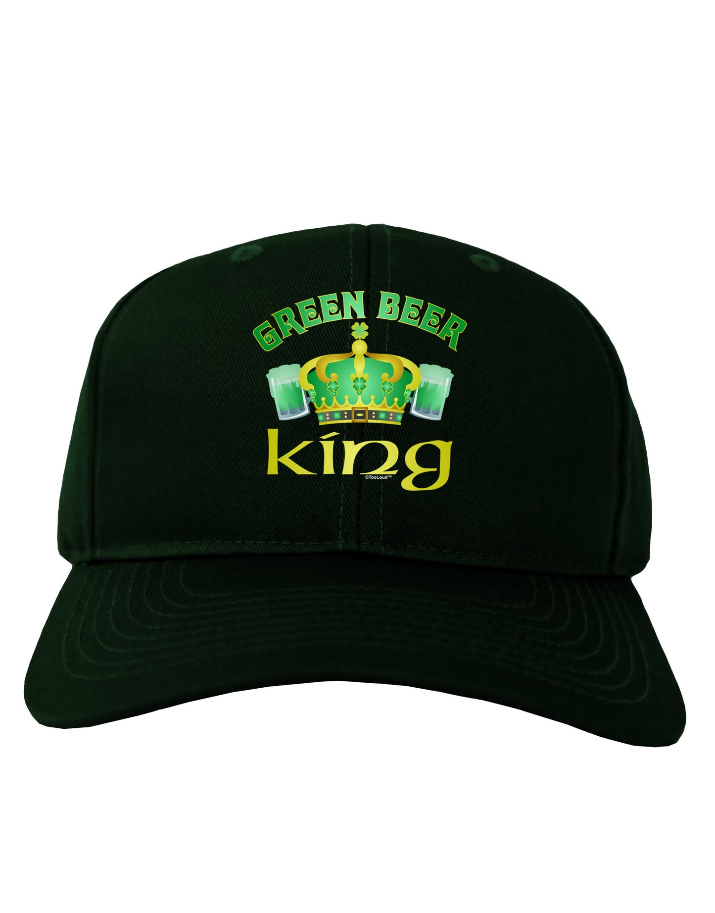 Green Beer King Adult Dark Baseball Cap Hat-Baseball Cap-TooLoud-Hunter-Green-One Size-Davson Sales