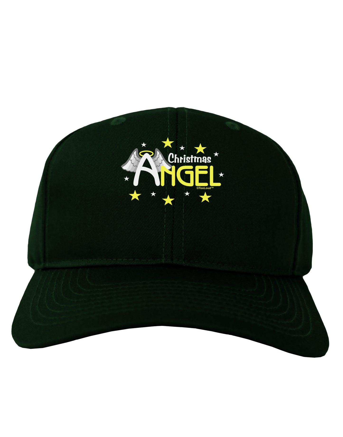 Christmas Angel Text Adult Dark Baseball Cap Hat-Baseball Cap-TooLoud-Hunter-Green-One Size-Davson Sales