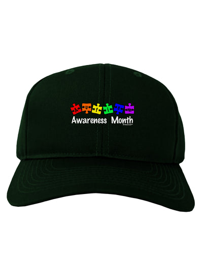 Autism Awareness Month - Colorful Puzzle Pieces Adult Dark Baseball Cap Hat by TooLoud-Baseball Cap-TooLoud-Hunter-Green-One Size-Davson Sales