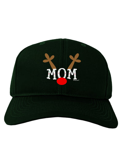 Matching Family Christmas Design - Reindeer - Mom Adult Dark Baseball Cap Hat by TooLoud-Baseball Cap-TooLoud-Hunter-Green-One Size-Davson Sales