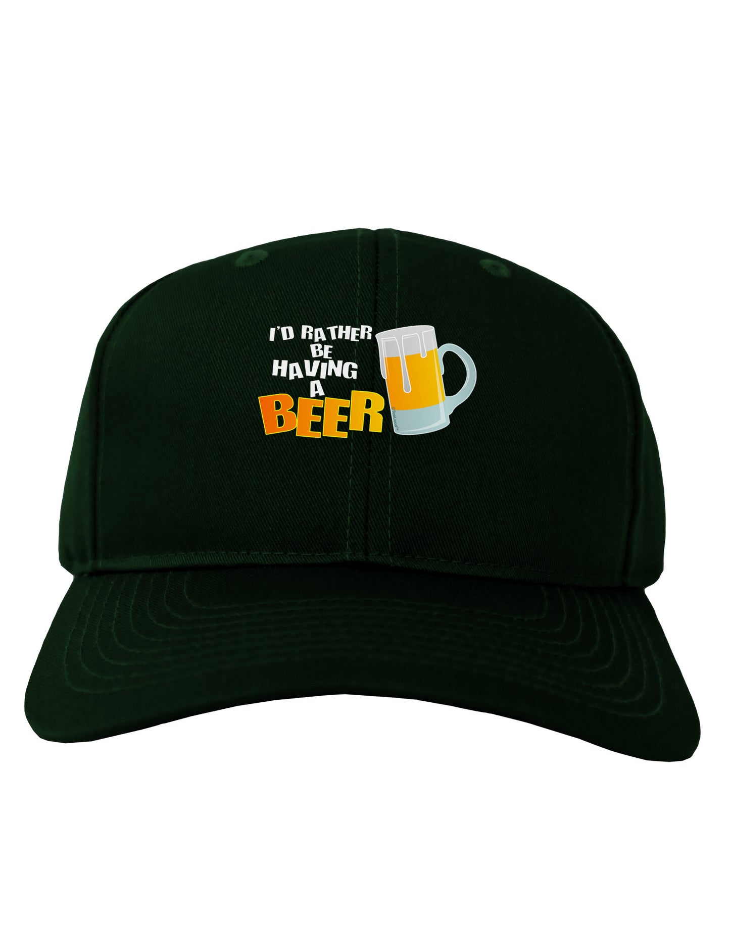 I'd Rather Be Having A Beer Adult Dark Baseball Cap Hat-Baseball Cap-TooLoud-Hunter-Green-One Size-Davson Sales