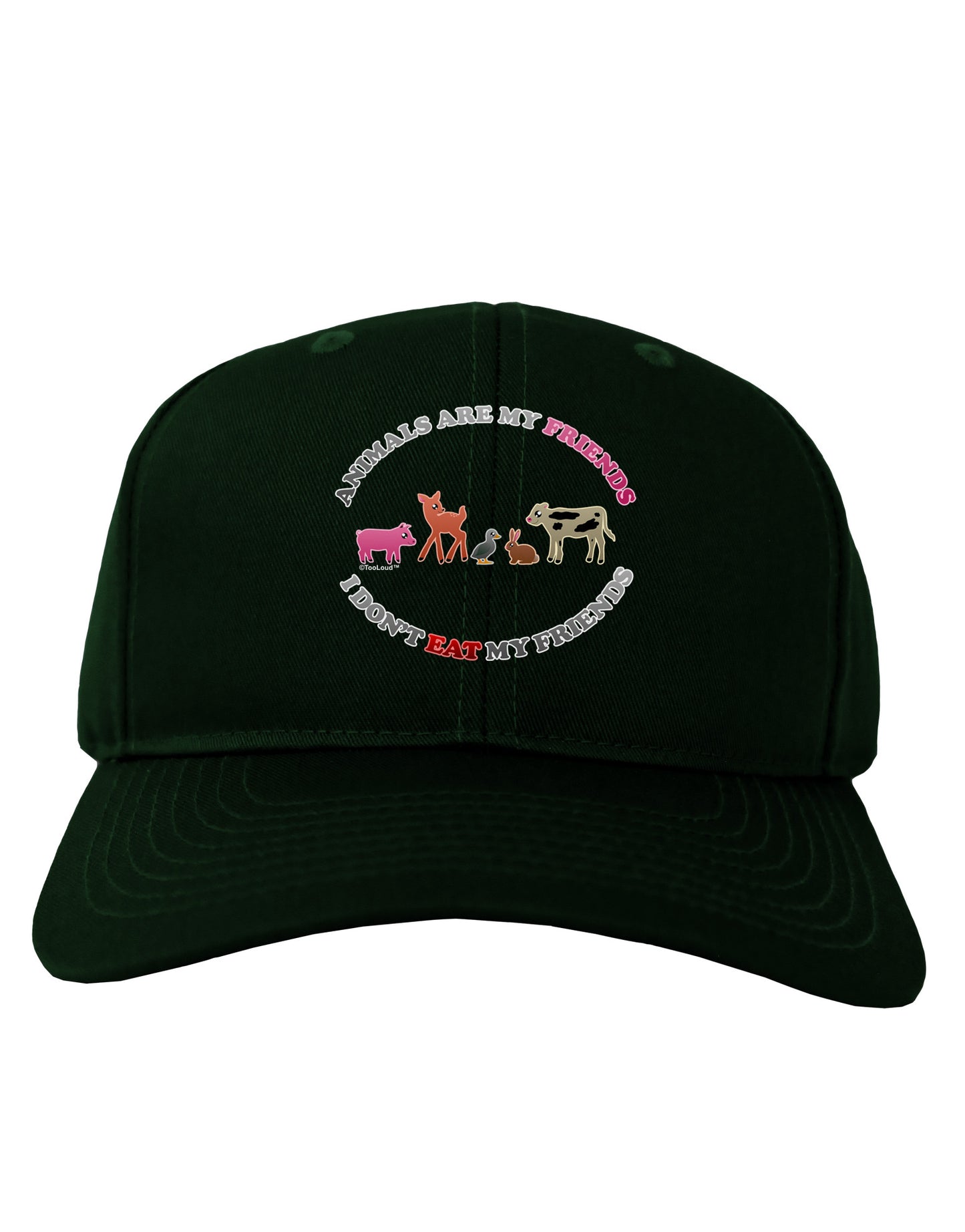 I Don't Eat My Friends Adult Dark Baseball Cap Hat-Baseball Cap-TooLoud-Hunter-Green-One Size-Davson Sales