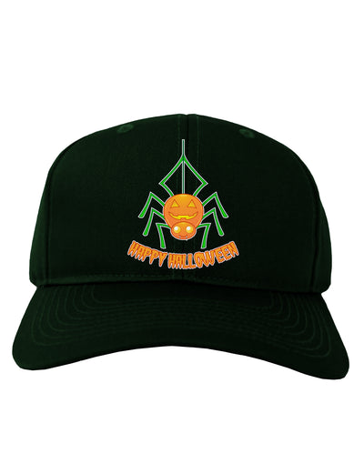 Cute Pumpkin Spider - Happy Halloween Adult Dark Baseball Cap Hat-Baseball Cap-TooLoud-Hunter-Green-One Size-Davson Sales