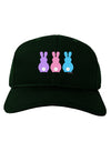 Three Easter Bunnies - Pastels Adult Dark Baseball Cap Hat by TooLoud-Baseball Cap-TooLoud-Hunter-Green-One Size-Davson Sales