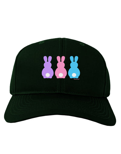 Three Easter Bunnies - Pastels Adult Dark Baseball Cap Hat by TooLoud-Baseball Cap-TooLoud-Hunter-Green-One Size-Davson Sales