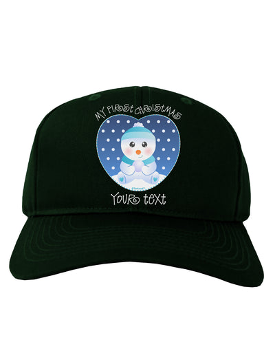 Personalized My First Christmas Snowbaby Blue Adult Dark Baseball Cap Hat-Baseball Cap-TooLoud-Hunter-Green-One Size-Davson Sales