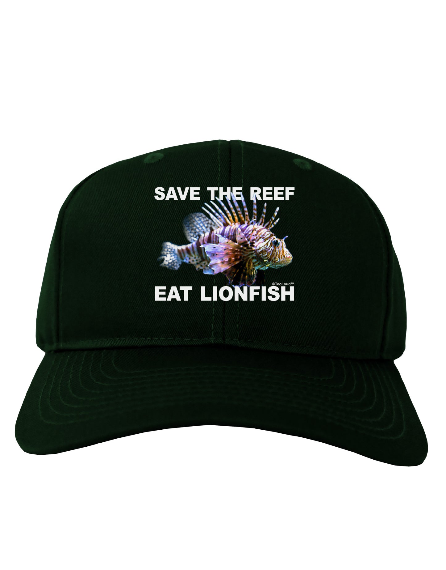 Save the Reef - Eat Lionfish Adult Dark Baseball Cap Hat-Baseball Cap-TooLoud-Hunter-Green-One Size-Davson Sales