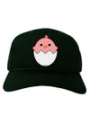 Cute Hatching Chick - Pink Adult Dark Baseball Cap Hat by TooLoud-Baseball Cap-TooLoud-Hunter-Green-One Size-Davson Sales