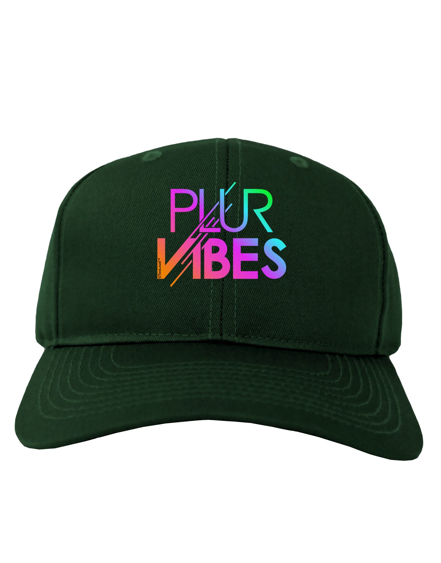 PLUR Vibes Adult Dark Baseball Cap Hat-Baseball Cap-TooLoud-Hunter-Green-One Size-Davson Sales