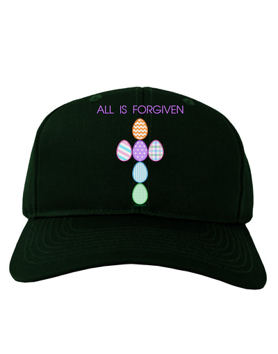 All is forgiven Cross Faux Applique Adult Dark Baseball Cap Hat-Baseball Cap-TooLoud-Hunter-Green-One Size-Davson Sales