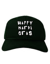 Happy Mardi Gras Text 2 BnW Adult Dark Baseball Cap Hat-Baseball Cap-TooLoud-Hunter-Green-One Size-Davson Sales