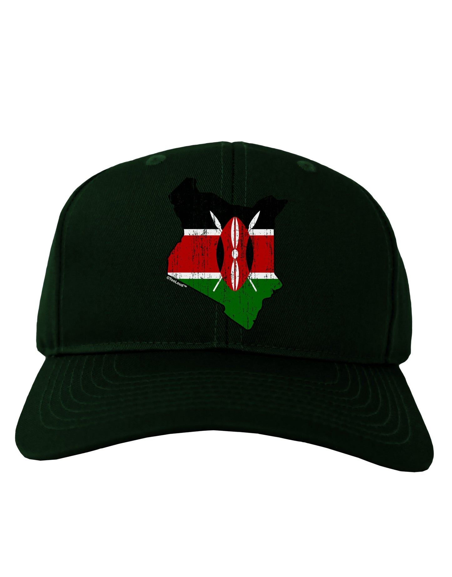 Kenya Flag Silhouette Distressed Adult Dark Baseball Cap Hat-Baseball Cap-TooLoud-Hunter-Green-One Size-Davson Sales