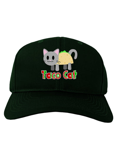 Cute Taco Cat Design Text Adult Dark Baseball Cap Hat by TooLoud-Baseball Cap-TooLoud-Hunter-Green-One Size-Davson Sales