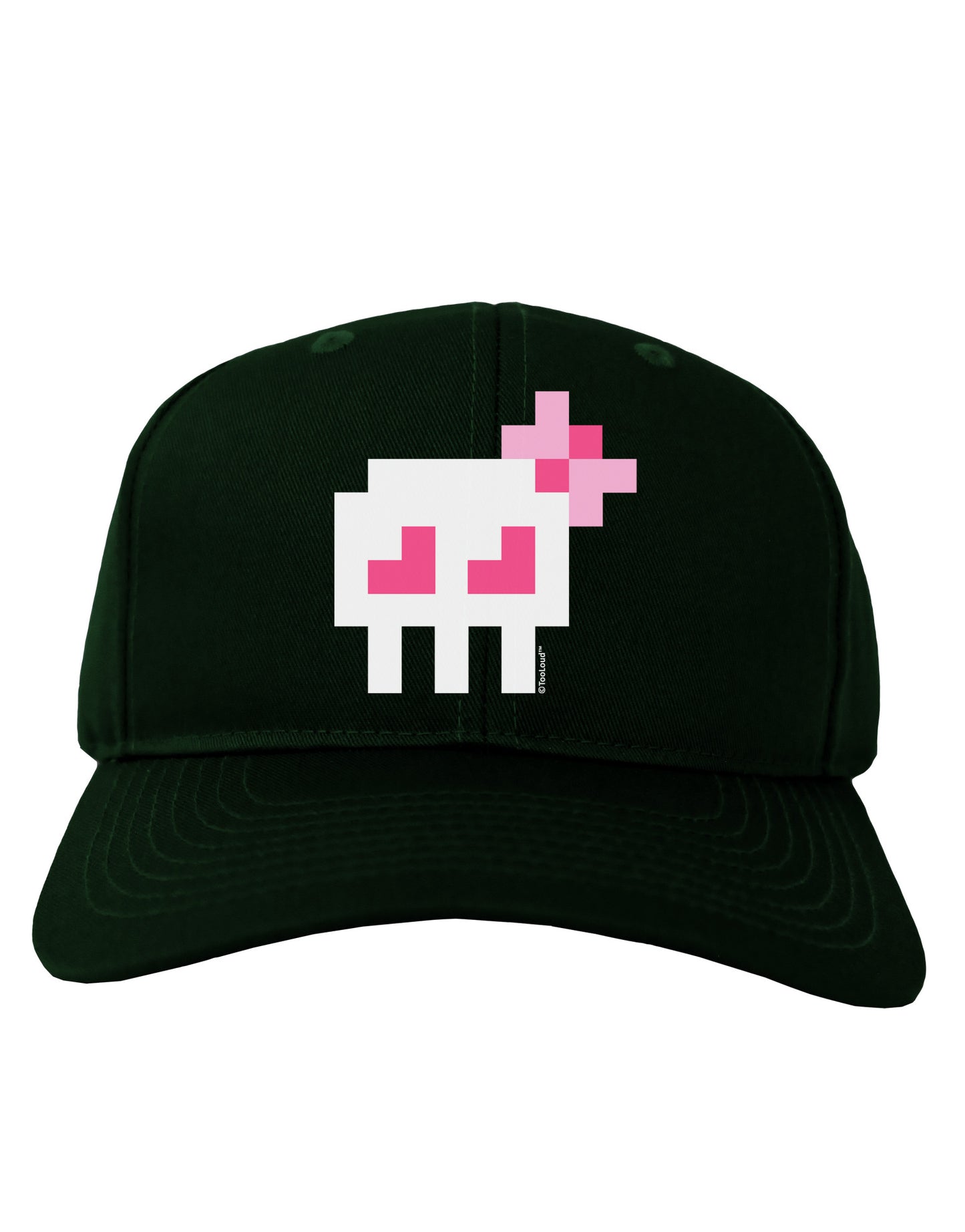 Retro 8-Bit Skull with Pink Bow Adult Dark Baseball Cap Hat-Baseball Cap-TooLoud-Hunter-Green-One Size-Davson Sales