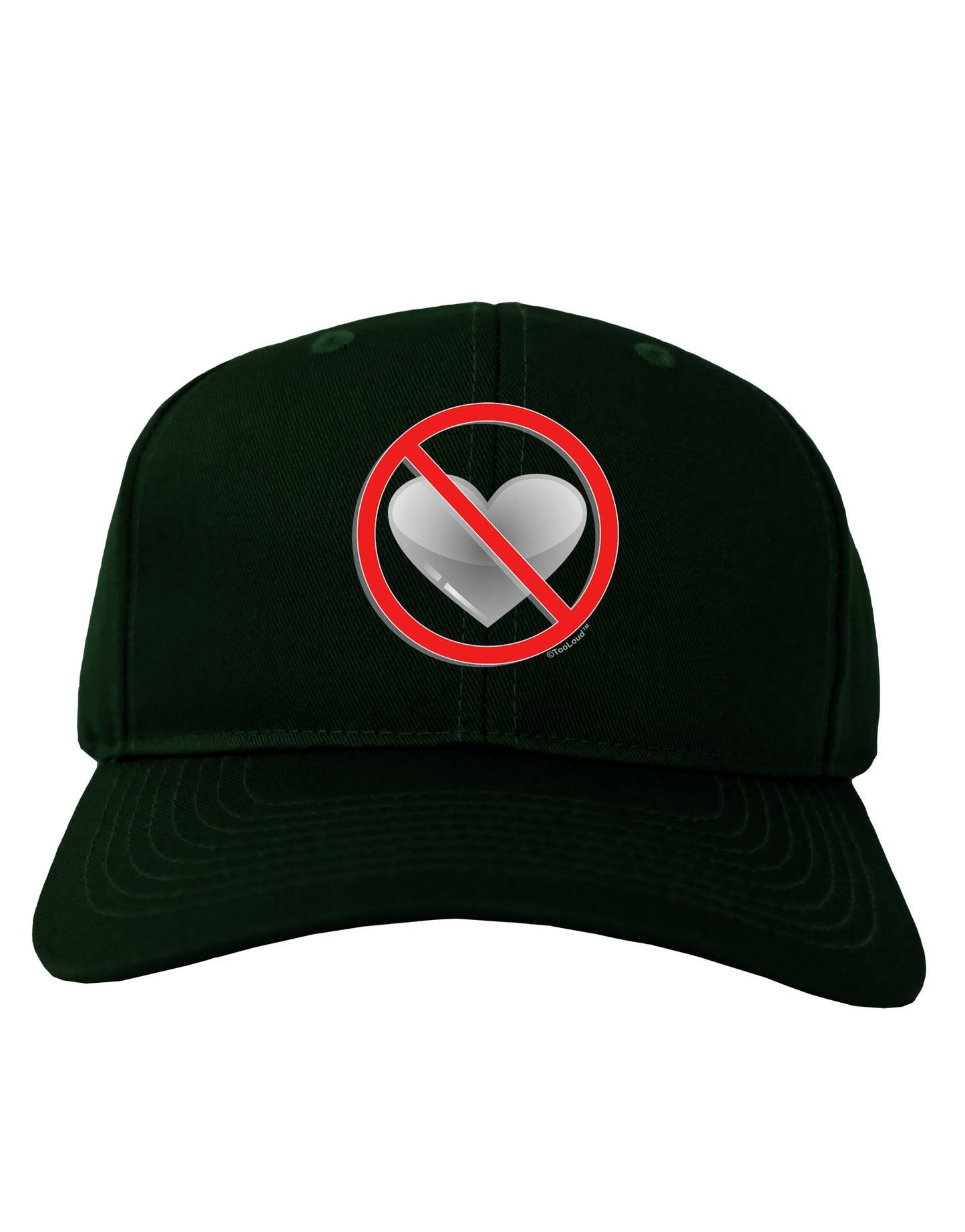 No Love Symbol Adult Dark Baseball Cap Hat-Baseball Cap-TooLoud-Hunter-Green-One Size-Davson Sales