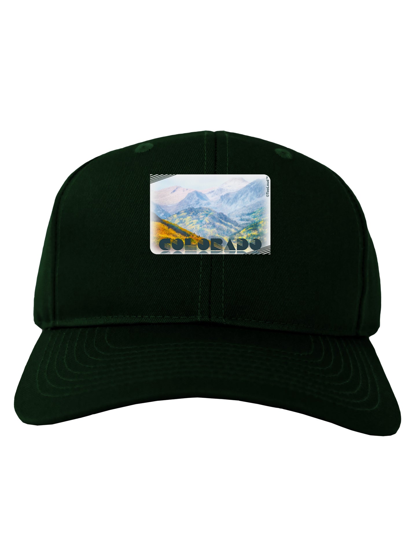 CO Fog Mountains Text Adult Dark Baseball Cap Hat-Baseball Cap-TooLoud-Hunter-Green-One Size-Davson Sales