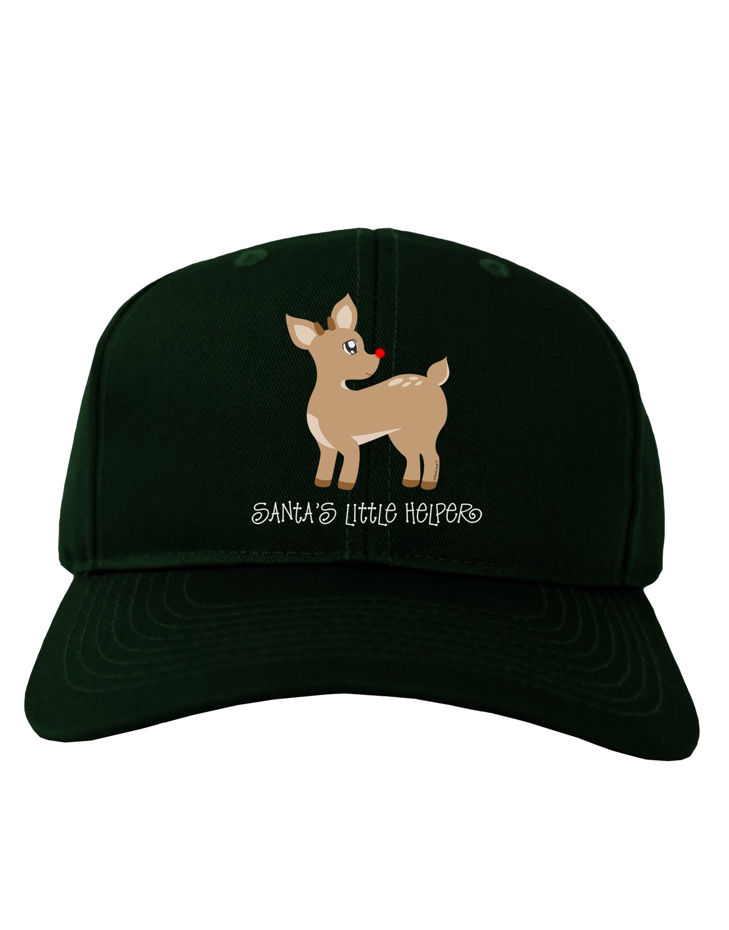 Santa's Little Helper Cute Rudolph - Christmas Adult Dark Baseball Cap Hat by TooLoud-Baseball Cap-TooLoud-Hunter-Green-One Size-Davson Sales