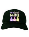 My First Easter - Three Bunnies Adult Dark Baseball Cap Hat by TooLoud-Baseball Cap-TooLoud-Hunter-Green-One Size-Davson Sales