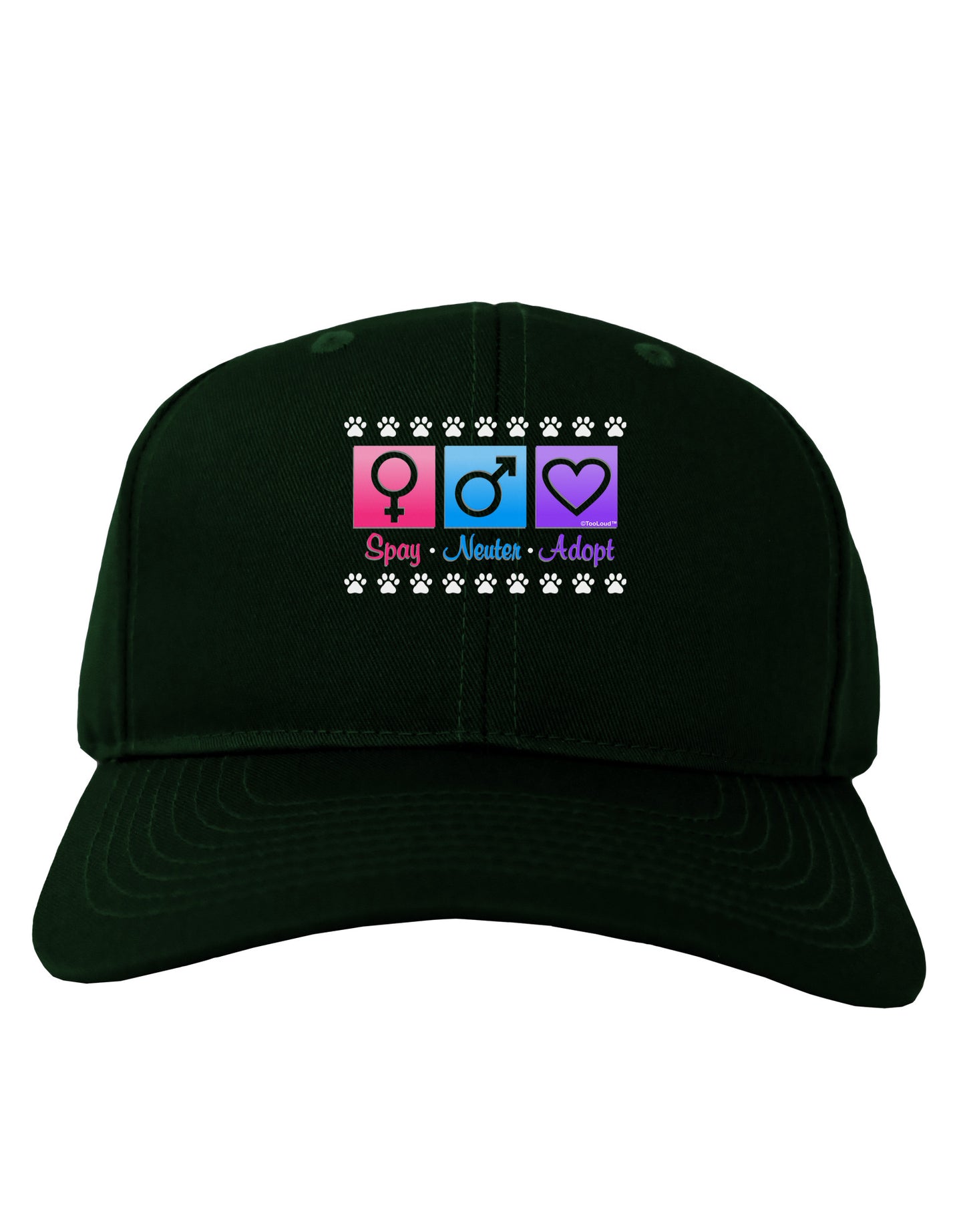 Spay Neuter Adopt Adult Dark Baseball Cap Hat-Baseball Cap-TooLoud-Hunter-Green-One Size-Davson Sales