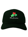 Holly Merry Christmas Text Adult Dark Baseball Cap Hat